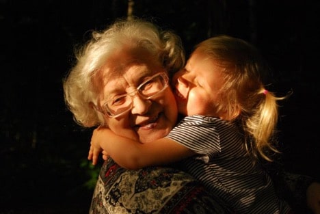 Happy Grandmother with her Granddaughter