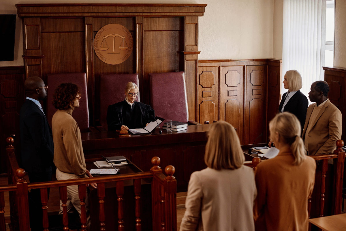 UK courtroom scene